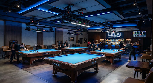 Modern upscale billiards club interior